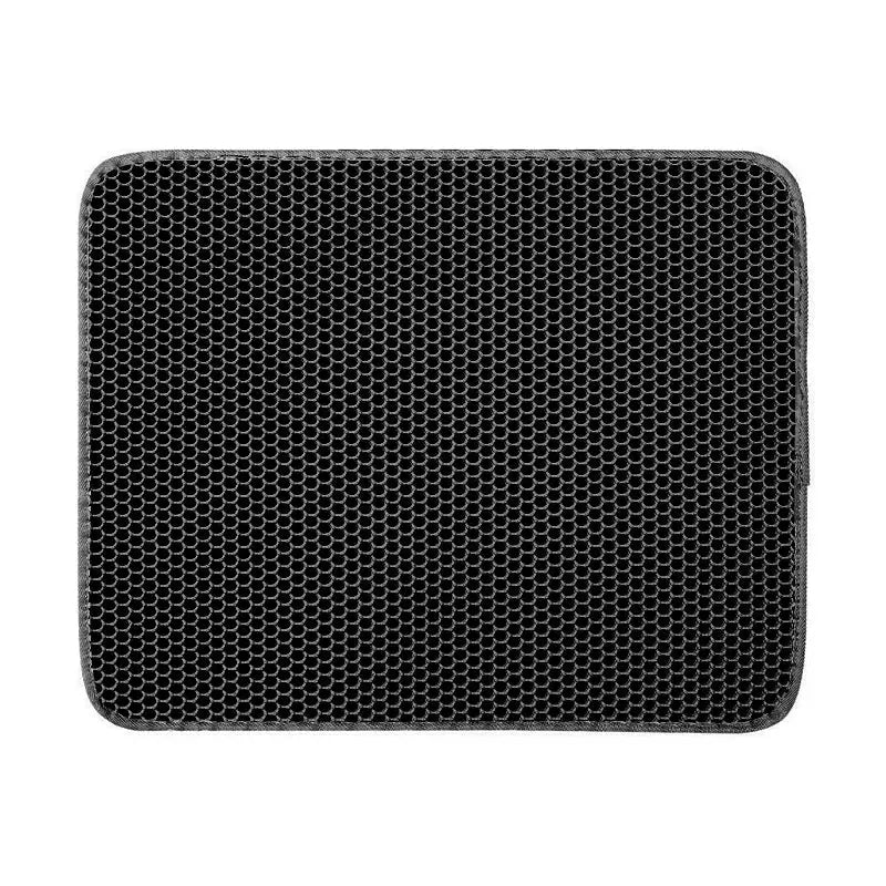 Black cat litter mat