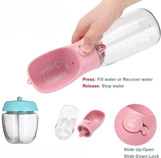 2-in-1 pet travel bottle Pawsome-style.com