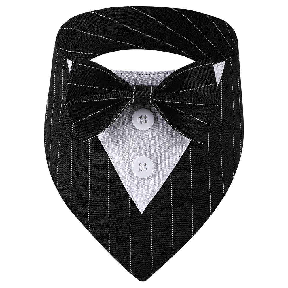 Black stripes bow tie for pets