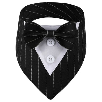 Black stripes bow tie for pets