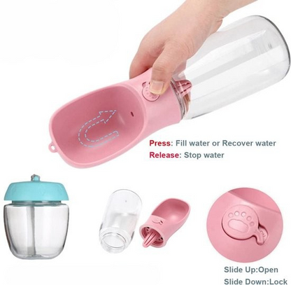 2-in-1 pet travel bottle Pawsome-style.com