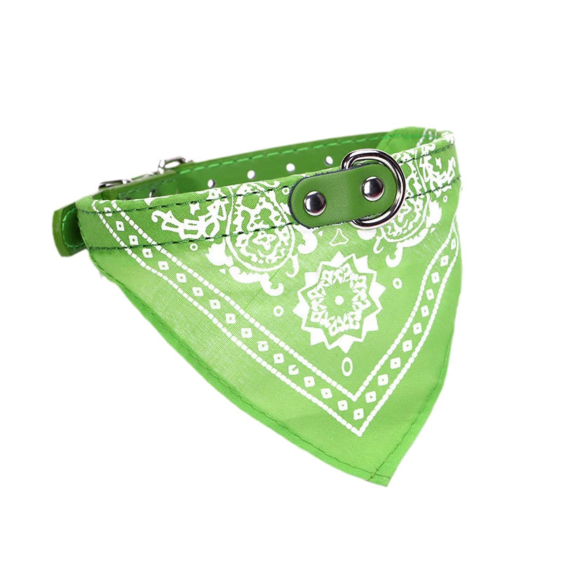 Green bandana for pets