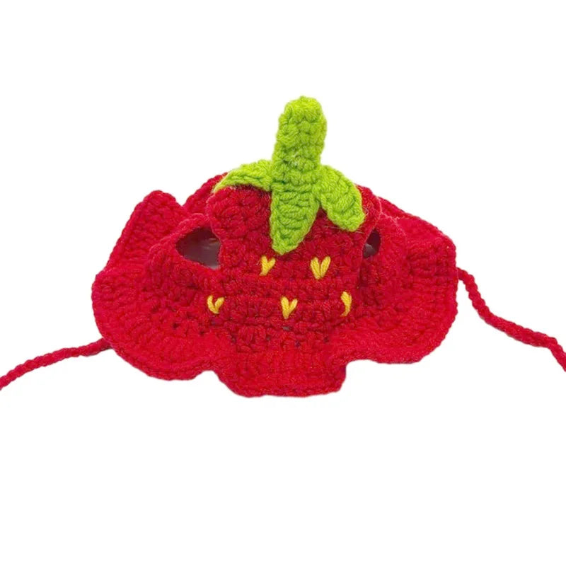 Crochet strawberry hat