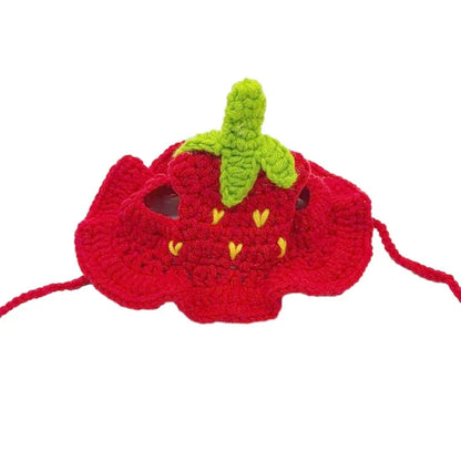 Crochet strawberry hat