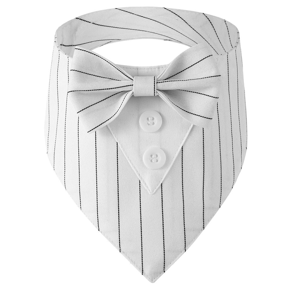 White stripes bow tie for pets